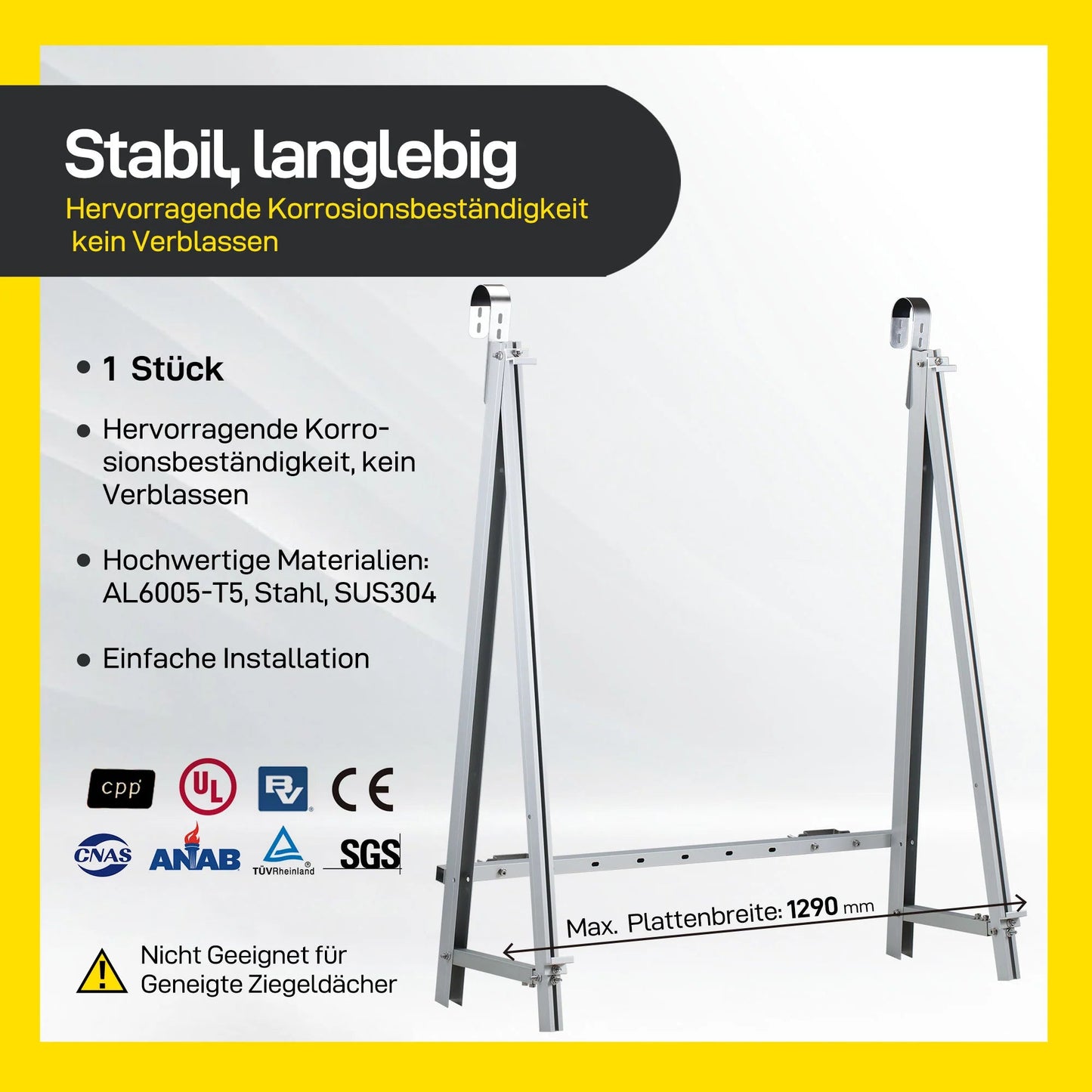 Balkonkraftwerk Solarmodul Halterung - Dachflug Solar