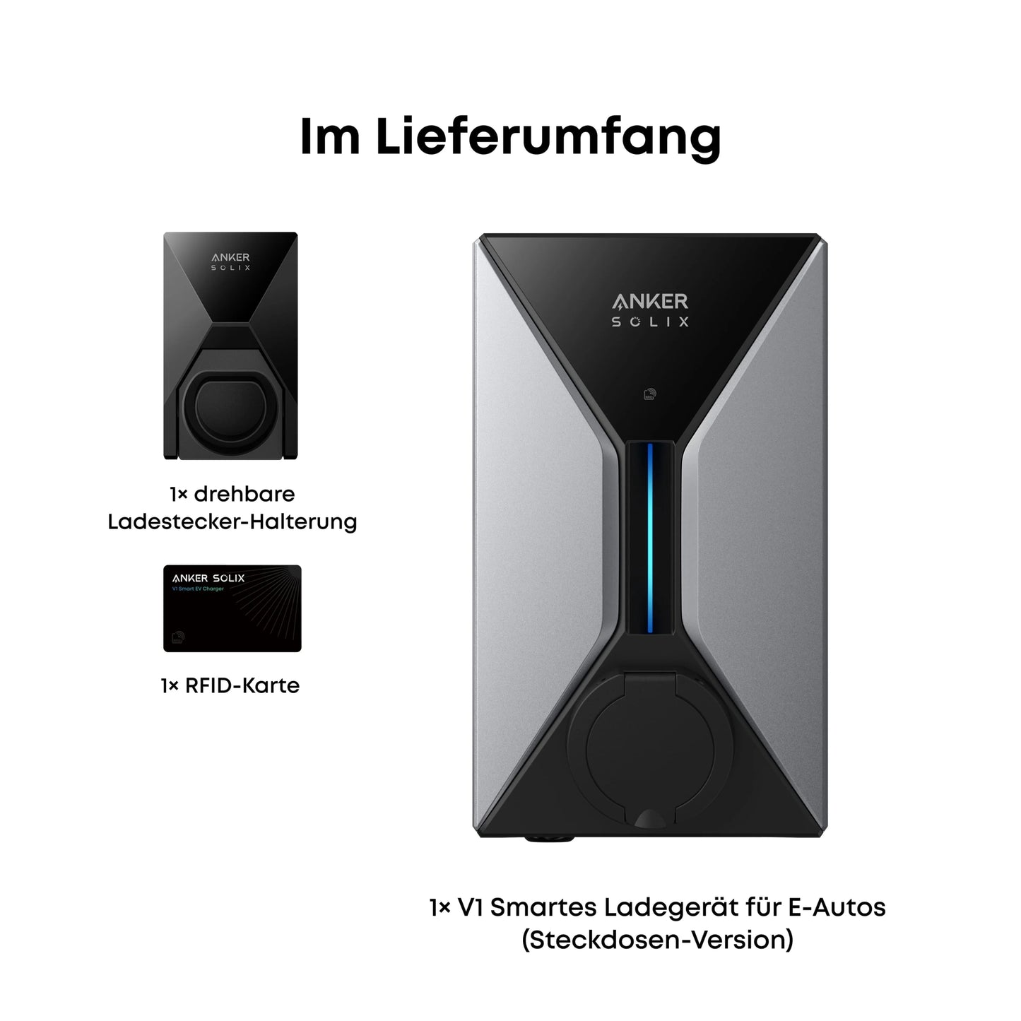 ANKER Solix V1 Smartes Ladegerät 11kW Stecker - Variante - Dachflug Solar