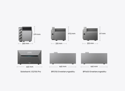 Balkonkraftwerk XL 1,8 kWp + ANKER Solarbank 3 Pro + 2 Erweiterungsakkus - Dachflug Solar