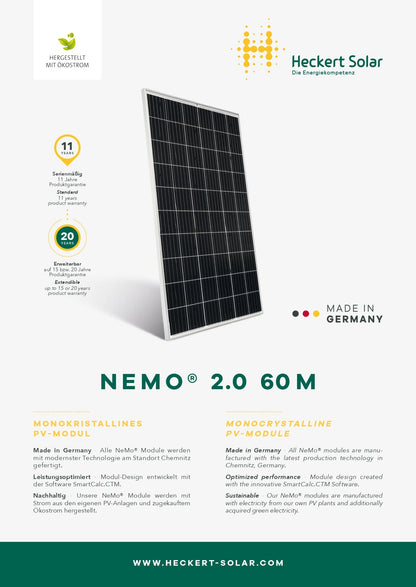 Heckert Solar Solarmodul NeMo® 2.0 60 M 330 AR (A) MC4 - Dachflug Solar