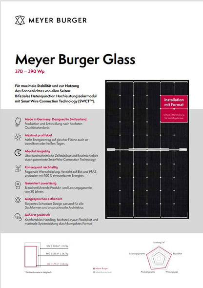 MEYER BURGER GLASS 375 GLAS-GLAS BIFAZIAL - Dachflug Solar