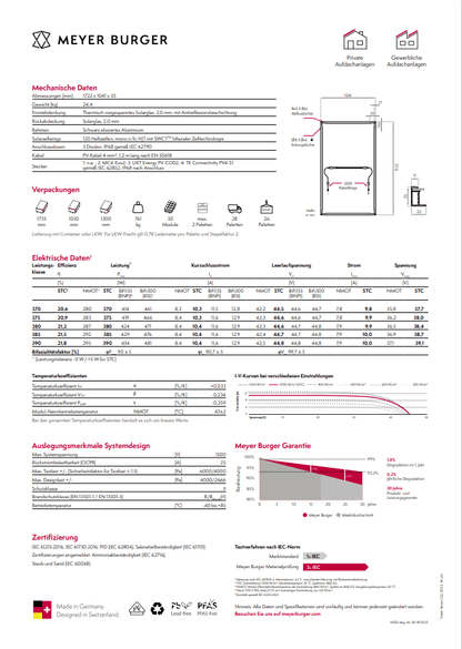 MEYER BURGER GLASS 375 GLAS-GLAS BIFAZIAL - Dachflug Solar